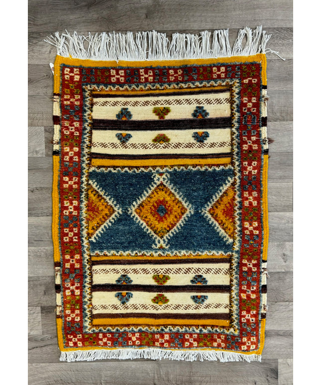 2'3" x 3'4" Antique Hand-Woven Moroccan Glaoui Berber Rug