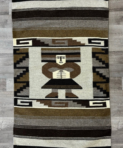 2'5" x 4'11" Antique Hand-Woven Wool Native American Rug