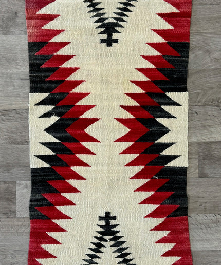 1'5" x 2'11" Antique Hand-Woven Wool Navajo Gallup Throw Rug