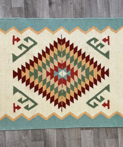 3' x 5'10" Antique Hand-Woven Wool Native American Rug