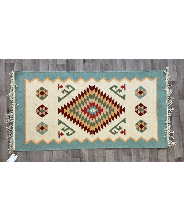 3' x 5'10" Antique Hand-Woven Wool Native American Rug