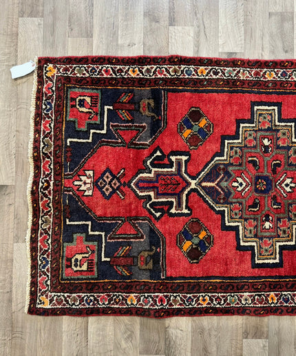 3'3" x 6' Vintage Hand-knotted Wool Oriental Rug