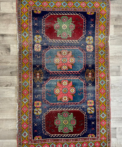 3' x 5' Vintage Hand-knotted Wool Oriental Rug