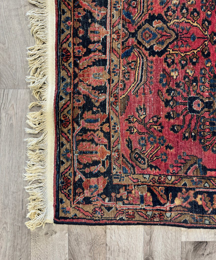 3'4" x 4'9" Vintage Hand-knotted Wool Oriental Rug