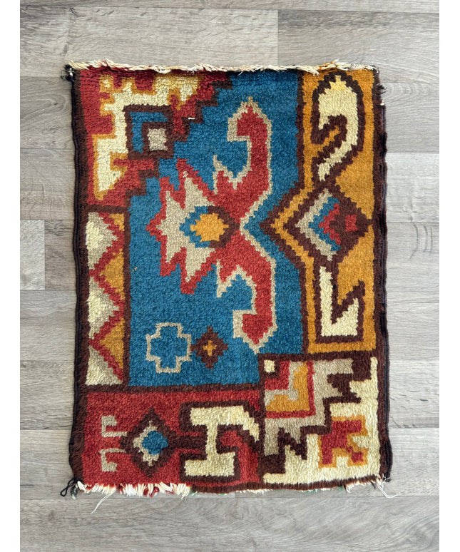 1'6" x 2'2" Vintage Hand-Woven Native American Wool Rug