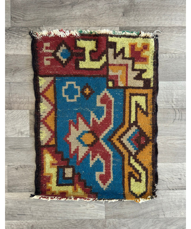 1'6" x 2'2" Vintage Hand-Woven Native American Wool Rug