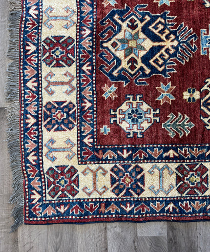 4'x5'6" Afghan Kazakh Tribal Accent Rug