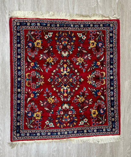 2'11"x3'2" Persian Sarouk Rug