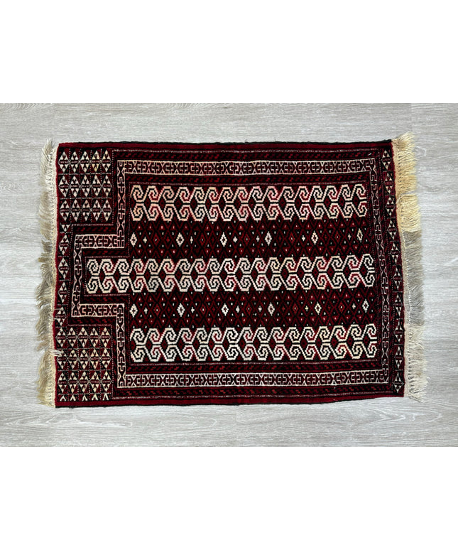 2'11"x3'10" Persian Turkmen Prayer Rug