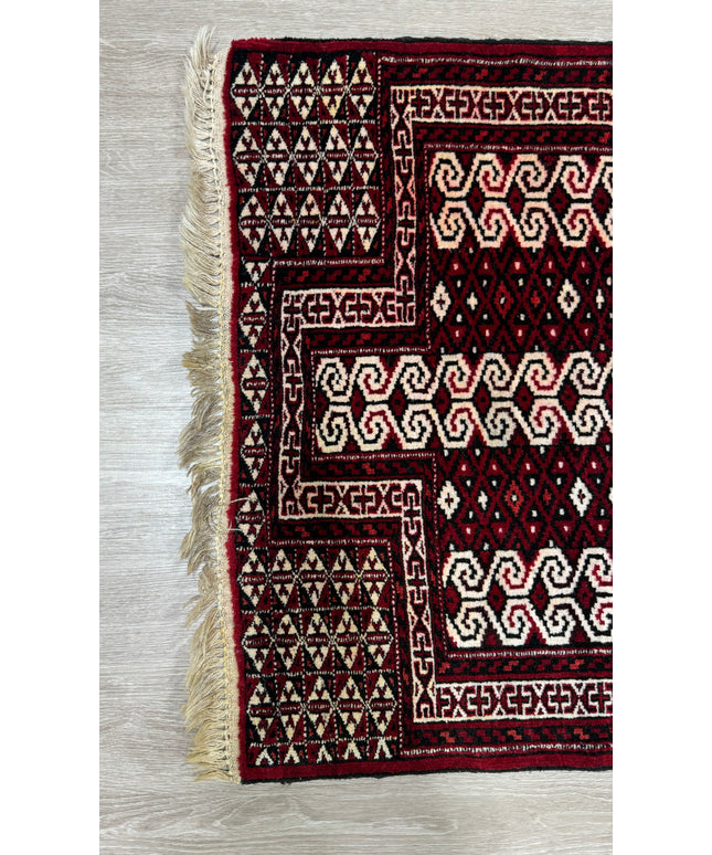 2'11"x3'10" Persian Turkmen Prayer Rug