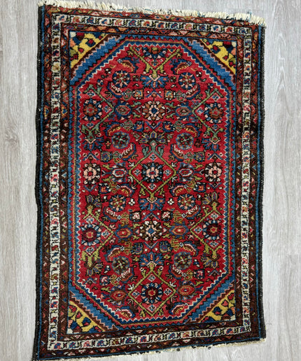 2'8"x3'11" Persian Hamadan Rug